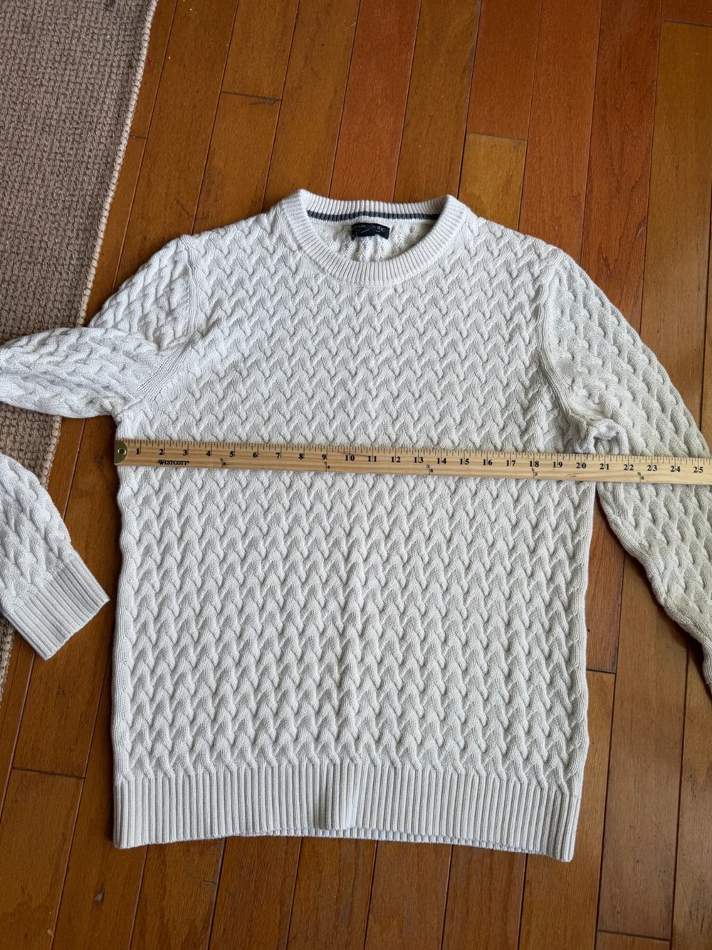 Banana Republic 100% Supima Cotton Fisherman Sweater Ivory Men’s Size Large